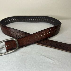 American Eagle Outfitters Vintage Brown Perforated Leather Belt S